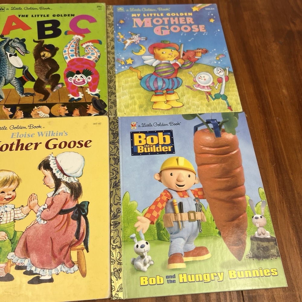 Vintage Little Golden Books Lot Velveteen Rabbit Mother Goose ABC Bob Builder - Picture 5 of 5
